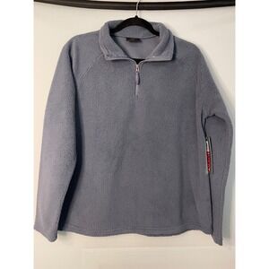 32 Degrees Heat‎ Cool Womens Fleece Pullover Quarter Zip Gray Grisaille M